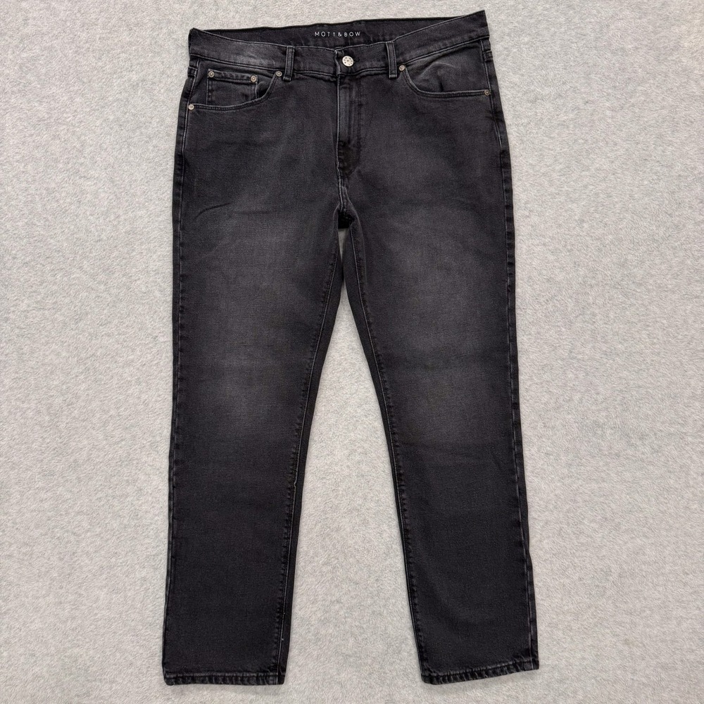 Mott & Bow Jeans Mens 35x30 Dark Gray Slim Allen